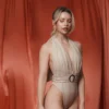 Maillot de bain une pièce beige sable ALBA - Balnina - vue 3